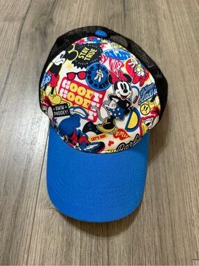 Disney Mickey Mouse Black Mesh Trucker Hat with Pink Interior Accent